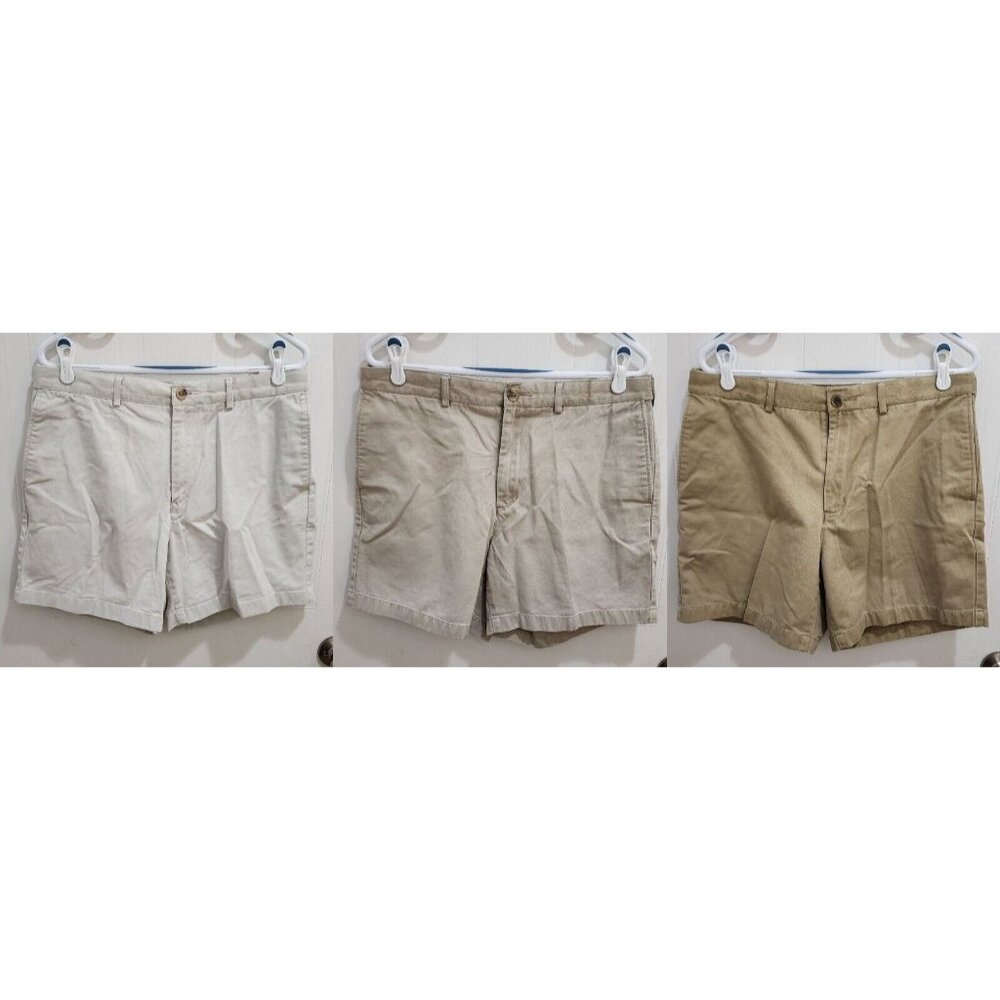 Lot of 3‎ Lands' End Traditional Fit Chino Shorts Size 34 100% Cotton